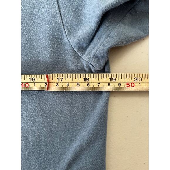 Columbia Mens Classic Crew Neck Graphic T-Shirt Medium Blue Cotton Blend - Picture 4 of 5